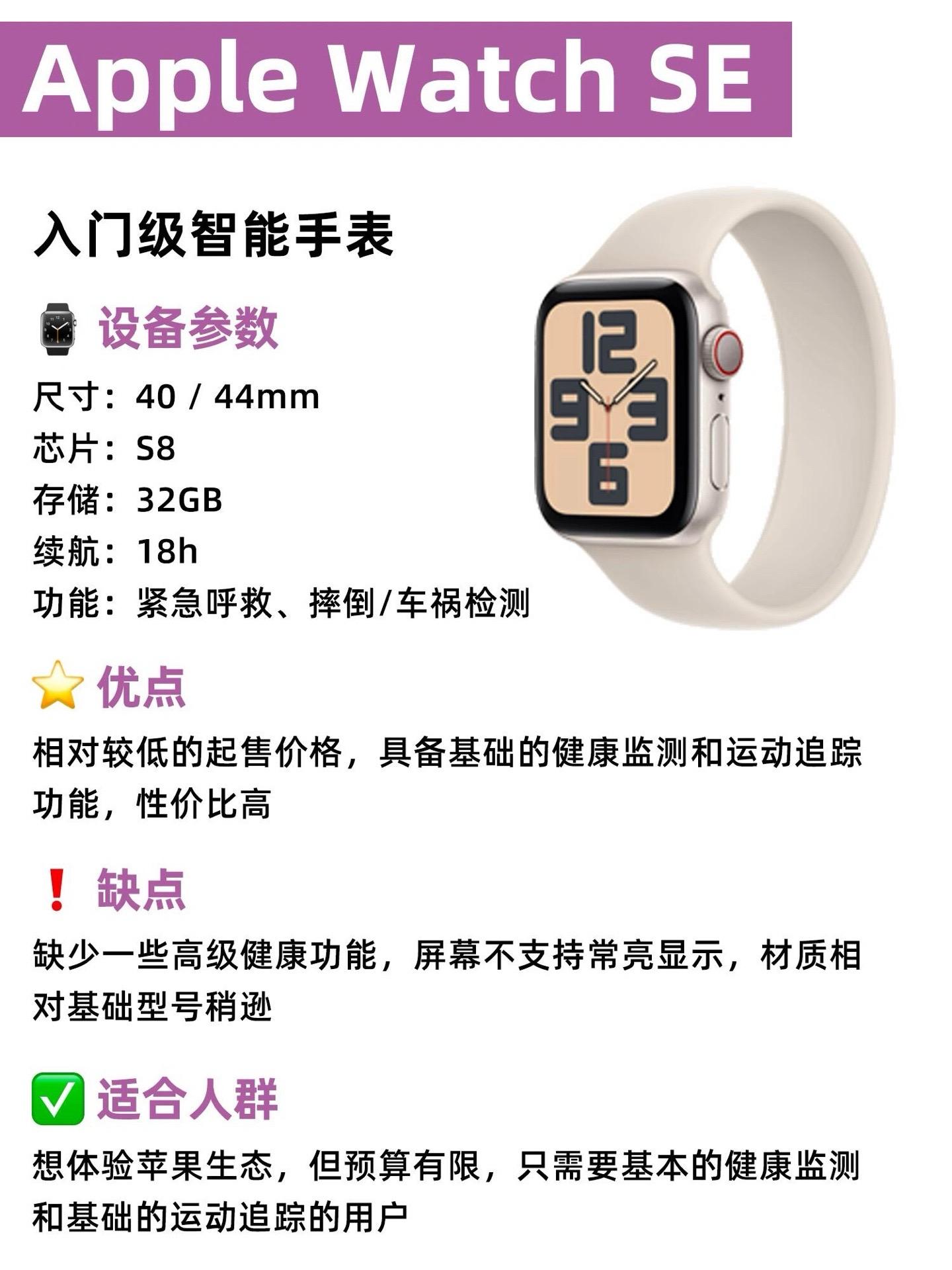 苹果手表有什么区别